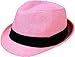 TAUT Unisex Solid Color Short Brim Sun Fedora Hat with Band Light Pink SM