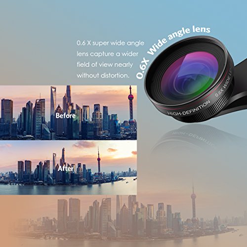 [Upgraded Version] Criacr For iPhone Camera Lens Kit, 0.6X Wide Angle Lens + 15X Macro Lens, Clip-On Cell Phone Lens for iPhone X / 8 / 8 Plus / 7 / 6 / 6S, Samsung, Most Smartphones (NO Distortion) - Thumbnail 4