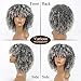 MERISIHARI Afro Curly Wigs Short Gray Synthetic Hair Heat Resistant Kinky Full Wigs for Women