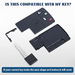 Keyecu Smart Card Remote Key Shell Case for Mazda 5