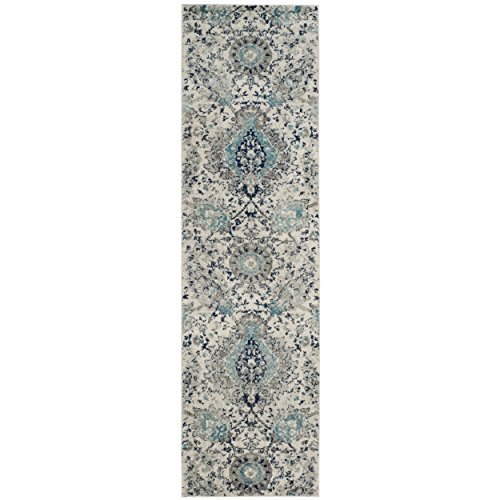 Safavieh Madison Collection MAD600C Cream and Light Grey Runner, 2'3" x 6'