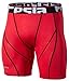 TSLA Men's Compression Shorts Baselayer Cool Dry Sports Tights, Zero(s17) - Red, X-Large.