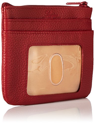 Buxton Large ID Coin/Card Case Wallet, Dark Red, One Size