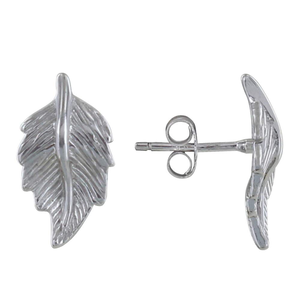 LES POULETTES BIJOUX - Rhodium 925 Silver Earrings Leaves