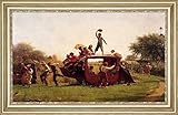 The Old Stage Coach by Eastman Johnson - 15" x 26" Framed Premium Canvas Print