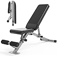 leikefitness Adjustable Weight Bench Foldable Workout Exercise Bench with Automatic Lock for Upright Incline Decline and Flat Full Body Exercise