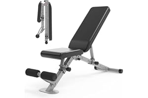leikefitness Adjustable Weight Bench Foldable Workout Exercise Bench with Automatic Lock for Upright Incline Decline and Flat Full Body Exercise