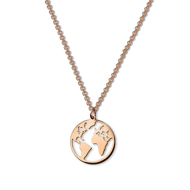 LUAMAYA Damen Halskette | Edelstahlketten mit verschiedenen Motiven in Gold, Silber und Roségold | Globus, Coins, Plättchen, 