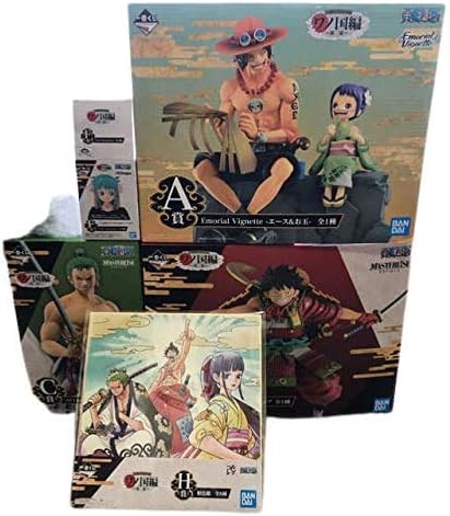 Amazon 一番くじ ワンピース ワノ国編 第二幕 A賞エース お玉 B賞ルフィ太郎 C賞ゾロ十郎 フィギュア F賞 ゾロ十郎 H賞 和色紙 ルフィゾロお菊 5点セット フィギュア ドール 通販