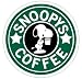 Snoopy's Coffee (Size 8 x 8 Centimeter) Car Motorcycle Bicycle Skateboard Laptop Luggage Vinyl Sticker Graffiti Decal Bumper Sticker By August999