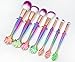 Affei 7Pcs Mermaid MakeUp Brushes Set Eyebrow Eyeliner Blush Foudation Cosmetic Tools (Colorful)