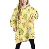 Oversized deken met capuchon voor kinderen, schattige pluizige fleece capuchonsweatshirt met grote zak, voor kinderen…