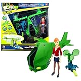 Bandai Year 2010 Ultimate Alien 4 Inch Tall Action Figure Vehicle Set - GWEN's Vortex Helicopter with Missile Launcher and 1 Missile Plus Gwen Figure