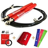Jump Rope - Fully Adjustable Speed Rope - Perfect for Crossfit, Boxing, MMA - with eBook and Replacement Parts
