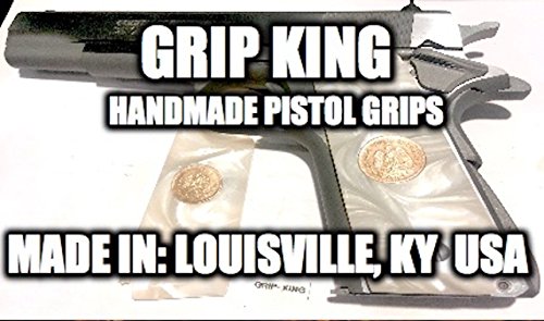 1911 GRIPS SALE $37.73. BUY-OUT. U.S. AIR FORCE. ALL METAL MEDALLIONS FITTED IN DEEP SHINE HI-LUSTER PEARL. FITS SIG,SPRINGFIELD S & W, COLT KIMBER,RUGER,TAURUS,PARA,WILSON,CLONES. MADE IN U.S.A.