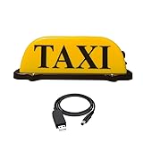 USB Rechargeable Yellow Shell Taxi Sign Light with