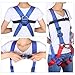 Oumers Kids' Climbing Harness, Full Body Harness, Safe Belts Guide Harness for Outward Band Expanding Training, Caving Rock Climbing Rappelling Equip, Safety Comfort (Large Blue and Red)