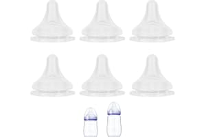 XUNICUTE Silicone Nipple for Lansinoh Anti-Colic Baby Bottle, Fast Flow, Size L, 6m+, 6 Count