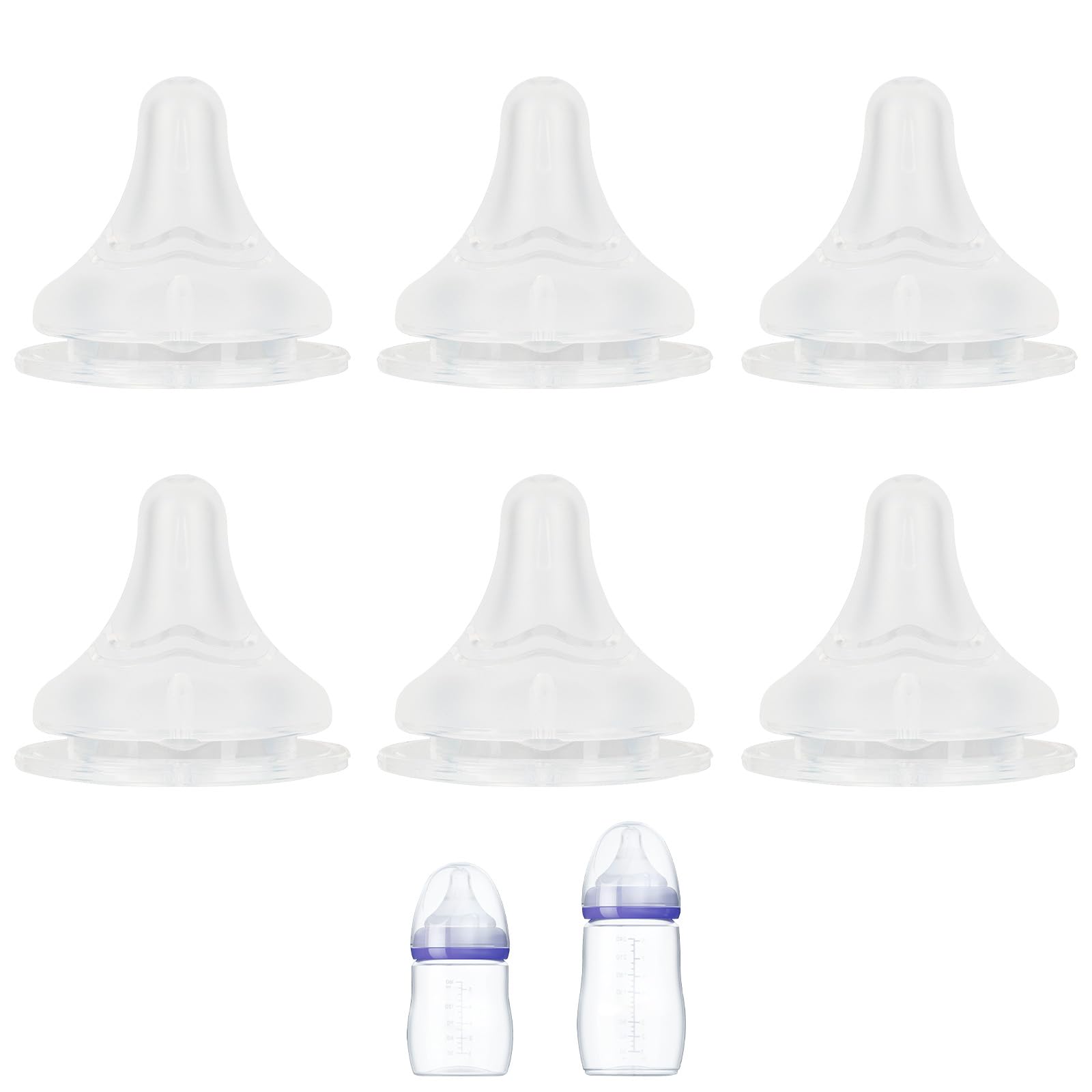 Photo 1 of Silicone Nipple for Lansinoh Anti-Colic Baby Bottle, Fast Flow, Size L, 6m+, 6 Count
