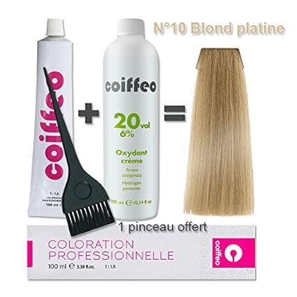 Pack 100 Ml Coiffeo 10 Platinum Blonde Hair Colour Oxidizer 20