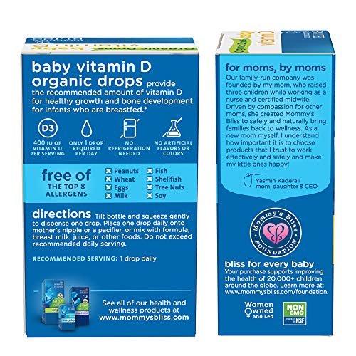 Mommy's Bliss Organic Baby Vitamin D Drops, Promotes Healthy Growth and Bone Development
