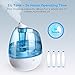 TaoTronics Cool Mist Humidifiers for Bedroom, Small Humidifier for Baby Room, Space-Saving, Whisper Quiet, BPA-Free, Waterless Auto Shutoff - 2Liter/0.5Gal, 110V