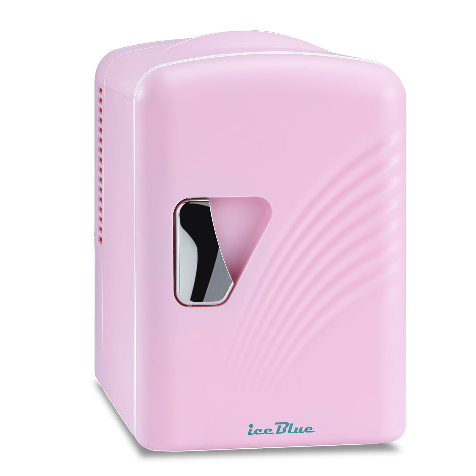Iceblue Retro 4L/6 Can Mini Fridge,AC Plug & 12V Car Charger Small Refrigerator,Compact & Portable Mini Fridge, 4A Cooling Mini Refrigerator for Bedroom,Car,Office,Dorm,Gift - Pink