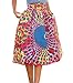 Happy Sailed Women Fashion Casual A-Line African Print Skater Midi Skirt S-XL