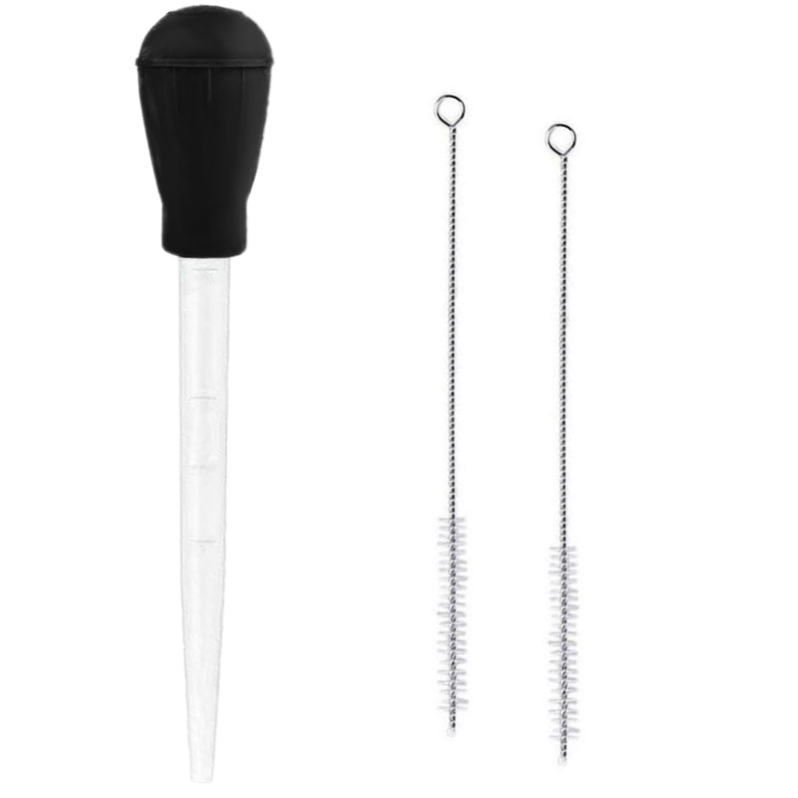 Turkey Baster for Cooking, Heat-Resistant Baster with 2 Pcs Cleaning Brush Silicone Meat Baster Cooking Pipette for Oiling and Marinating Turkey Beef Pork Fish