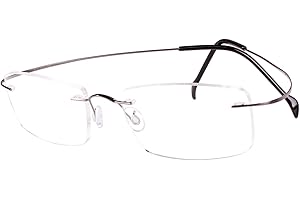 Agstum Pure Titanium Rimless Frame Prescription Hingeless Eyeglasses Rx