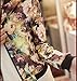 Orangesky Women Stand Collar Long Sleeve Zipper Floral Printed Bomber Jacket (S)