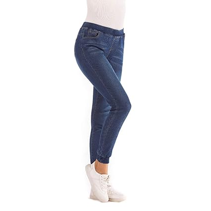 YWLINK Damen Klassisch Elastisch Plus Losen Denim BeiläUfig Frau Kurz Geschnittene Schneeflocke Denim Jeans