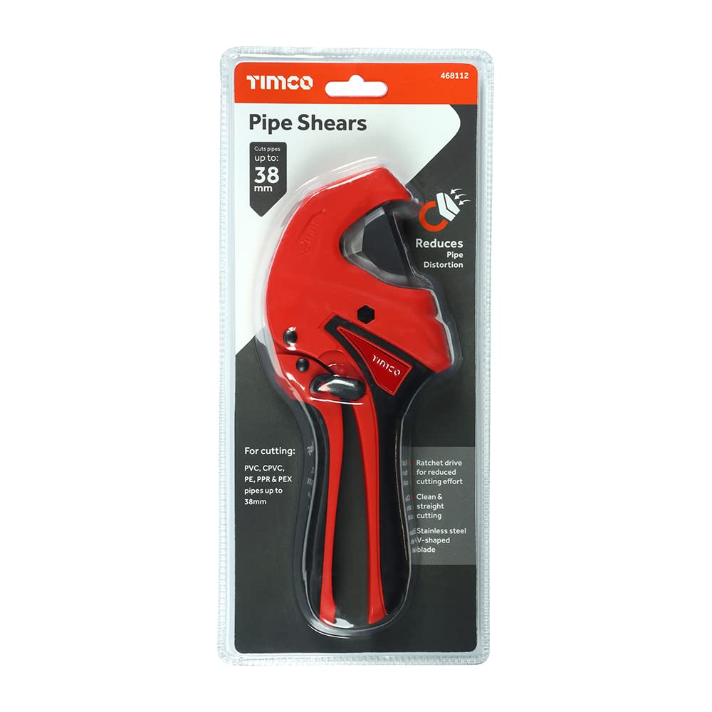 TIMCO Premium Pipe Shears - 0-42mm - Designed for Cutting up to 42mm Plastic Pipe