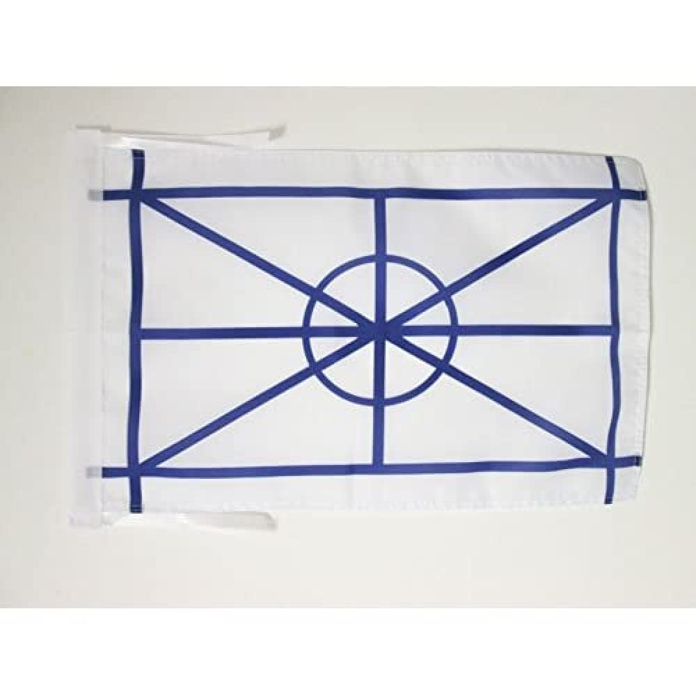 AZ FLAG - Aromanians Flag - 18'' x 12'' - 100% Polyester Macedo-Romanians Small Banner with Two Cords - Fade Resistant - Vivid Colors - 18x12 in - 45x30 Cm