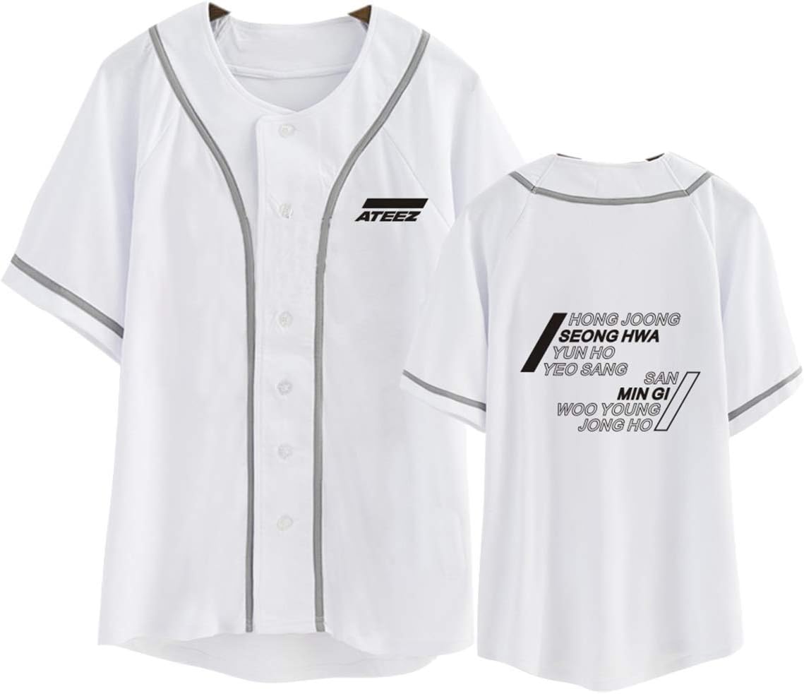 Kpop ATEEZ Baseball Jersey T-Shirt Hong-Joong Seong-HWA Yun-Ho