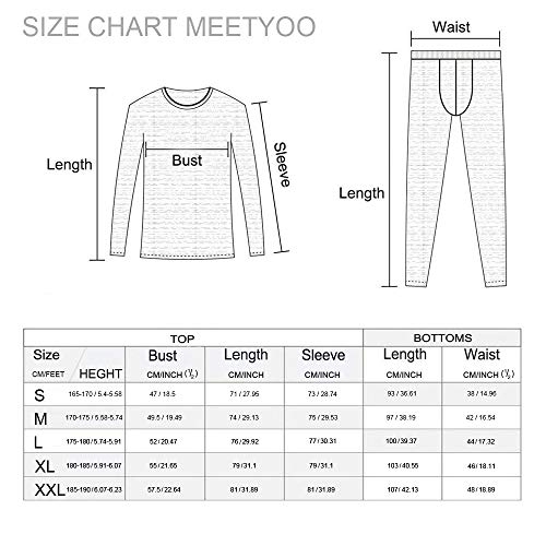 MEETYOO Men's Thermal Underwear Set, Blue, Medium