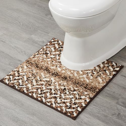 Better Trends Toilet Rug U Shaped Washable Mat 100% Polyester Brown Bath Rugs Toilet Rugs, Rubber Backing Non Slip Bath Mat & Multi-Purpose Bathroom Toilet Rugs – 20x20 Casablanca at Amazon