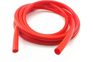 AotoKoop Universal Automotive 5mm Silicone Hose, ID 3/16 inch Vacuum Tubing Hose - 6.5 FT(2M), Red