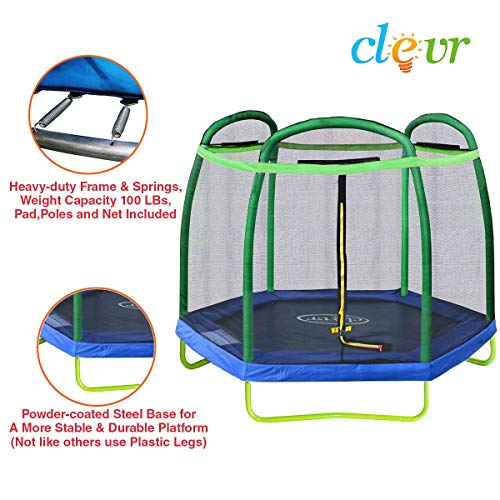 1 Clevr+Trampoline+Safety+Enclosure+Outdoor