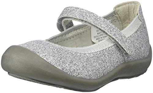 Hanna Andersson Maya Girls Mary Jane (Infant/Toddler), Silver Glitter, 4 M US Toddler