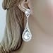EVER FAITH Women's Austrian Crystal Elegant Dual Teardrop Pierced Dangle Earrings Clear Silver-Tone