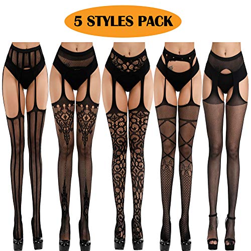 Confezione-da-5-stili-da-donna-sexy-lingerie-maglia-Babydoll-Stretch-pigiameria-collant-calze-regalo-per-fidanzata