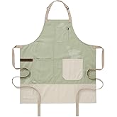 hedley & bennett Essential Apron - Professional Chef Apron with Pockets & Adjustable Bib Strap for Cooking & Grilling