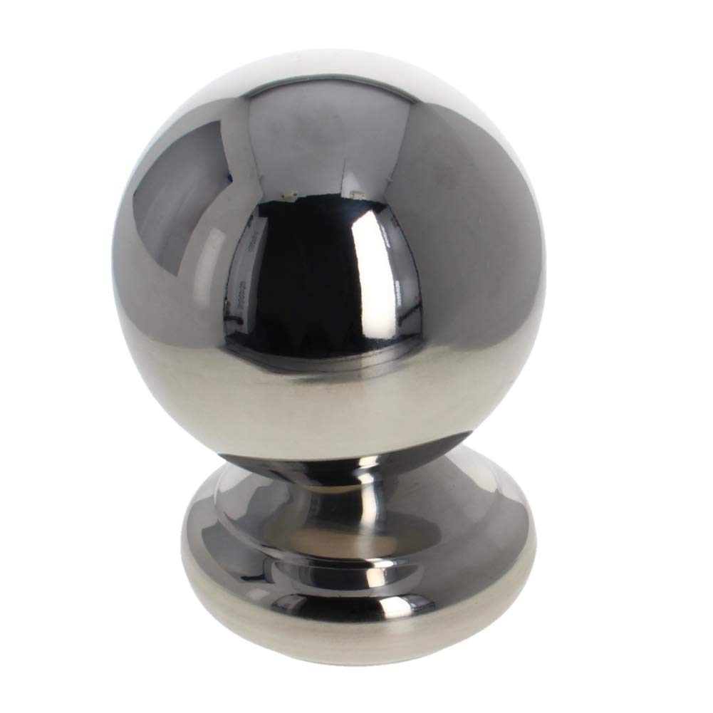 MroMax 2.36" Spherical Top Cover 201 Stainless Steel Dome Ball Cap for Handrails, Stairs and Fence Posts Silver 1PCS