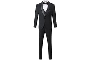SHINFAN Boys Suit for Toddler Tuxedo Kids Formal Suits Set 5 Pieces Wedding Outfit