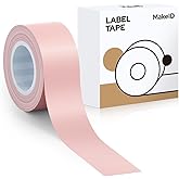 MakeID E1 Q1 Label Maker Tape Refills, 16mm x 4m (0.63" x 13') Continuous Sticker Thermal Laminated Waterproof Self-Adhesive Multipurpose Labeling Tape Replacement