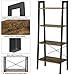 Yaheetech Industrial Storage Ladder Shelf, 4 Tier Bookshelf Rack Shelves, Multifunctional Plant Flower Display Stand, Easy Assembly, Wood Look Accent Home Office Furniture, Rustic Brown