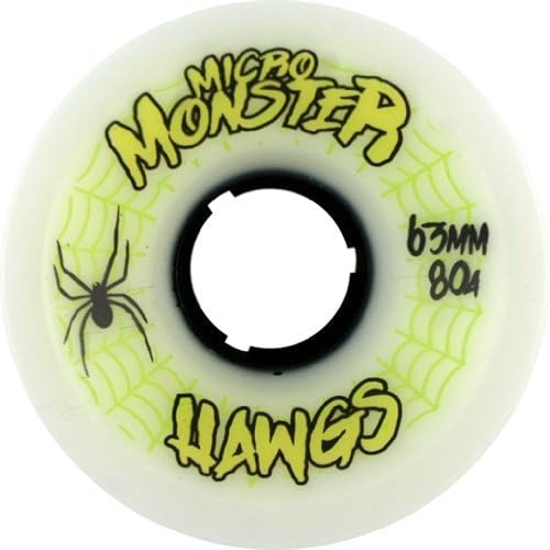 Hawgs Wheels Micro Monster White Skateboard Wheels - 63mm 80a (Set of 4)