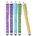 Eco-Fused 10 Pack Bling Metal Stylus Pens - Universal - Compatible with All Capacitive Touchscreen Devices - for iPad, iPhone, Samsung Phones and Tablets, All Android Phones and Tablets and More