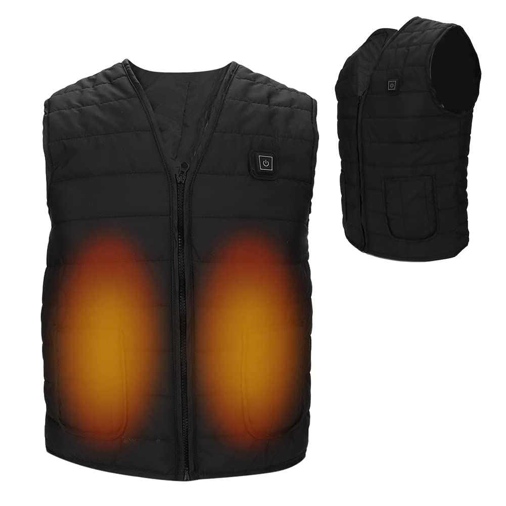 Electric Heating Vest, Temperature Adjustable Heating Clothes Vest USB Charging Intelligent Electric Body Warmer Gilet with 3 Temperature Body Warmer Warm Keeping Waistcoat for Winter Outdoor(L)